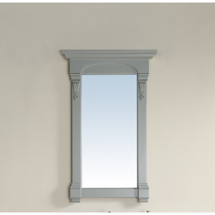 Warm Cherry Rectangular Wood Framed Bathroom Vanity Mirror