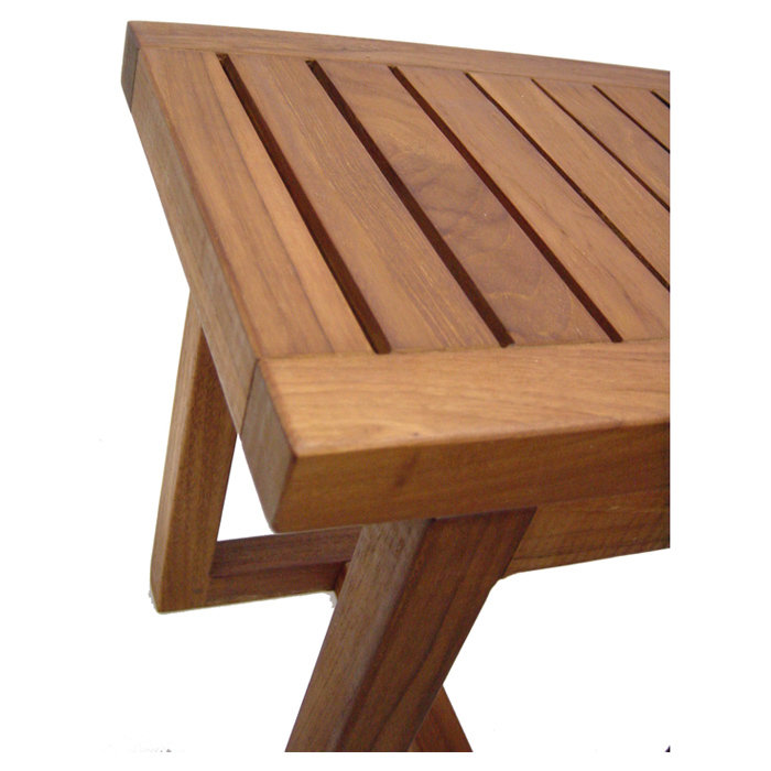 Eco-Friendly Teak Spa Shower Bench - 18" Indoor/Outdoor