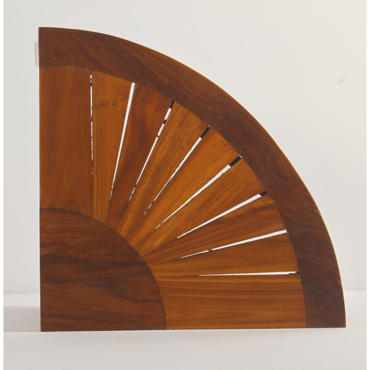 15.5" Teak Corner Shower Bench with Water-Resistant Finish