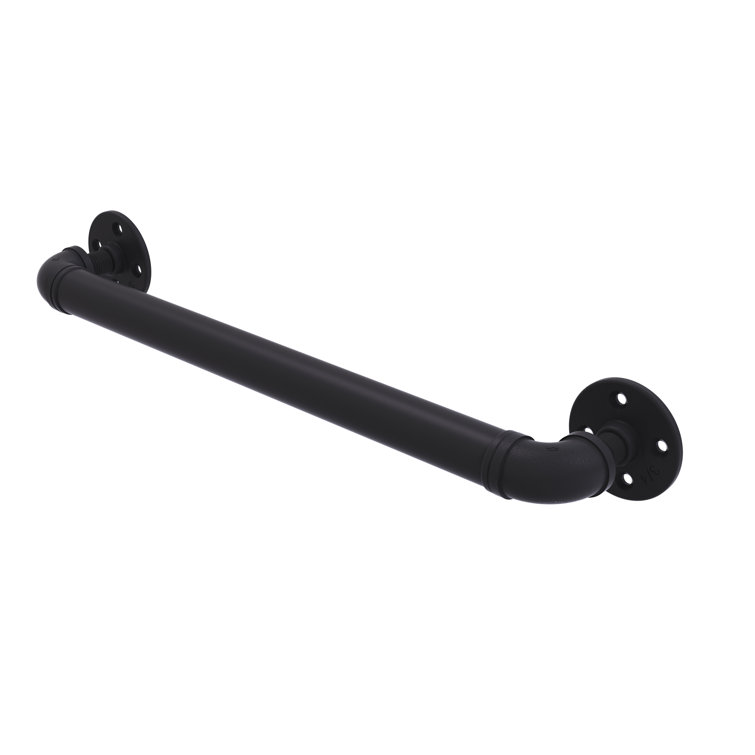 Matte Black 16'' Industrial Metal Bathroom Grab Bar
