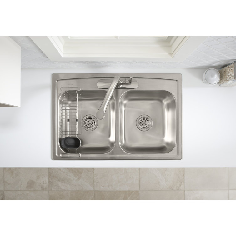 Charcoal Expandable Kitchen Sink Utility Rack with Soaking Cup