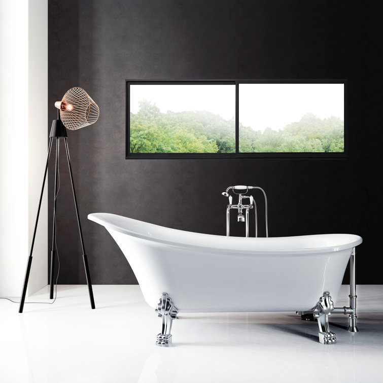 Fairhaven 69'' White Acrylic Clawfoot Freestanding Bathtub
