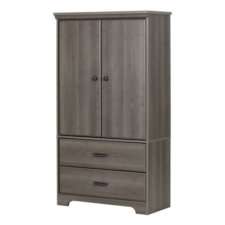 Versa Gray Maple 2-Door Armoire with Drawers