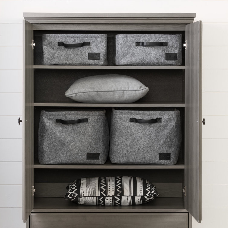 Versa Gray Maple 2-Door Armoire with Drawers