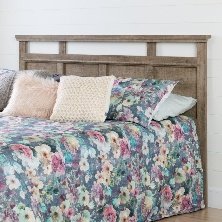 Versa Weathered Oak King Wood Headboard with Vertical Laths