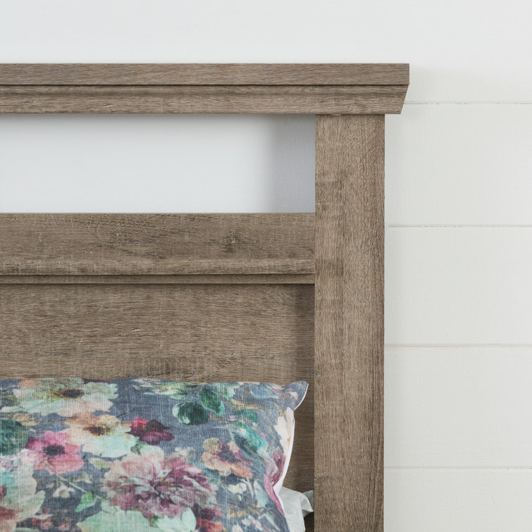 Versa Weathered Oak King Wood Headboard with Vertical Laths