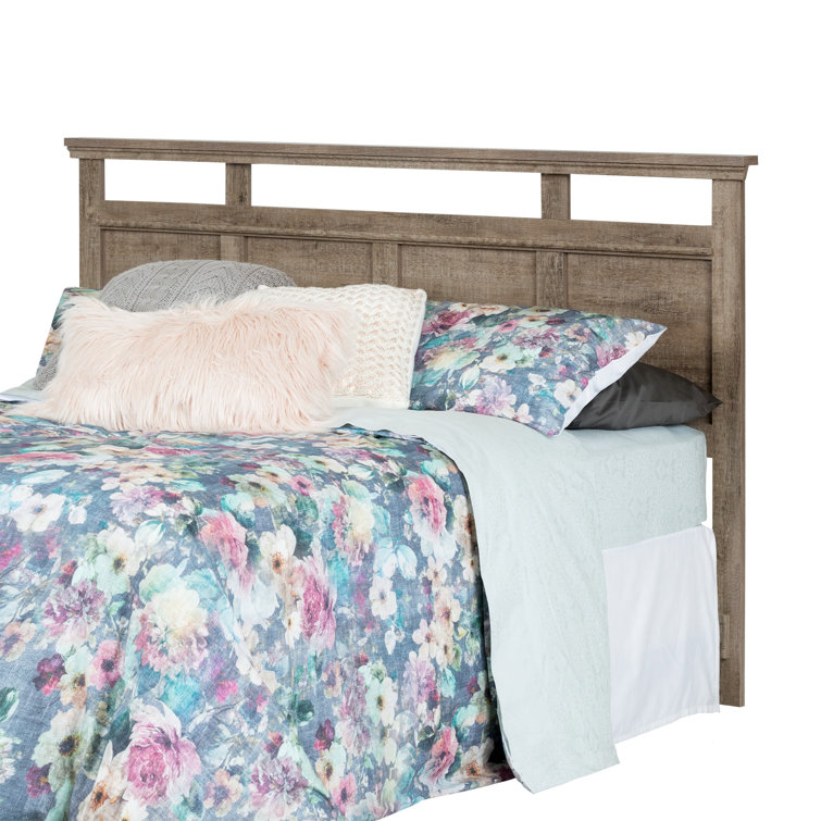 Versa Weathered Oak King Wood Headboard with Vertical Laths