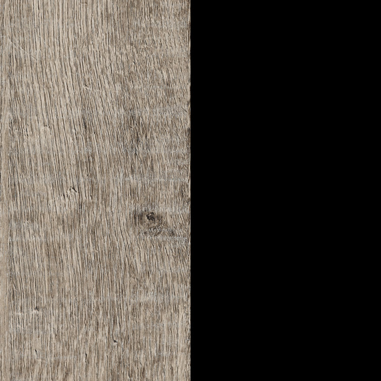 Majestic Weathered Oak Full Bed with Metal Frame and Drawer