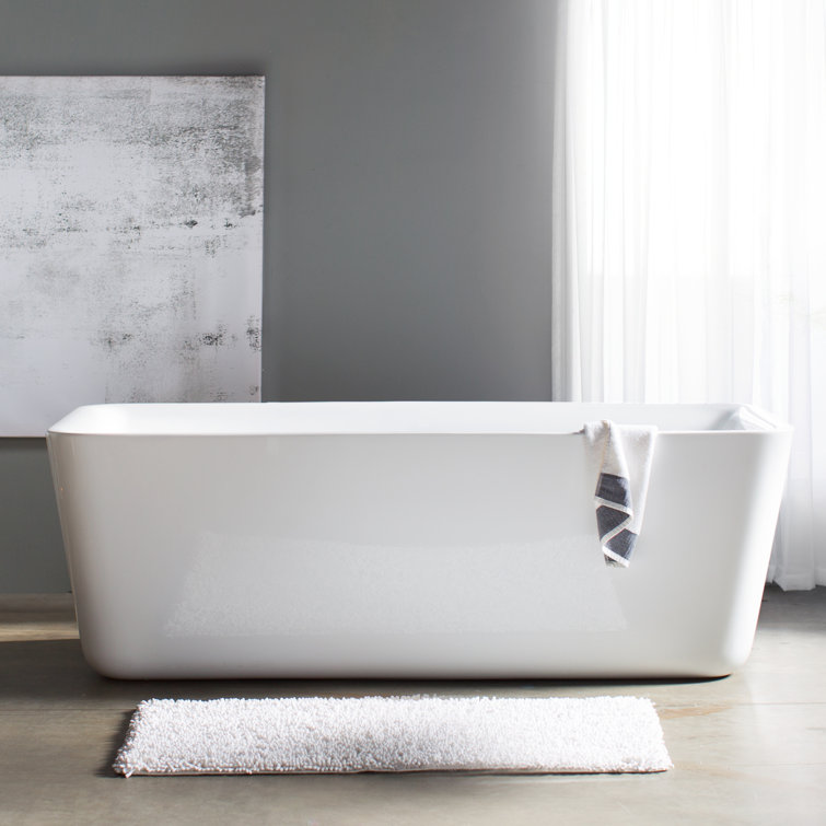 Emily 69'' White Freestanding Acrylic Soaking Bathtub