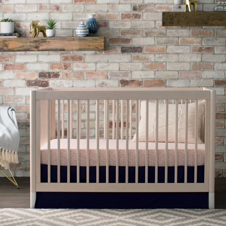Washed Natural and White Pine 4-in-1 Convertible Toddler Crib