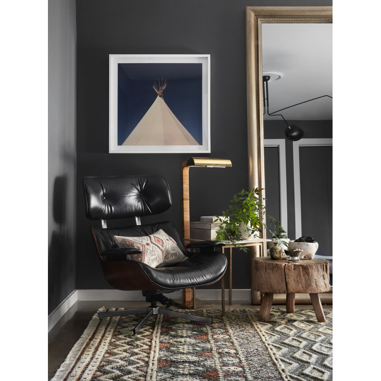 Hand-Knotted Owen Ocean Blue Geometric Wool-Cotton Rug, 5' x 7'