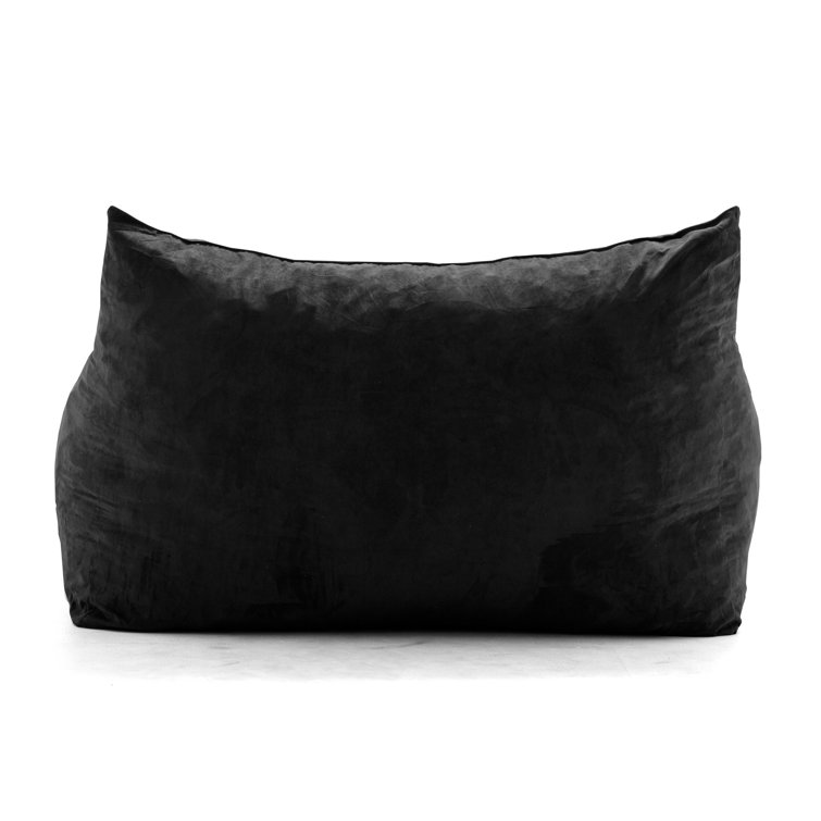 Imperial Black Plush Polyester Bean Bag Sofa with Removable Cover
