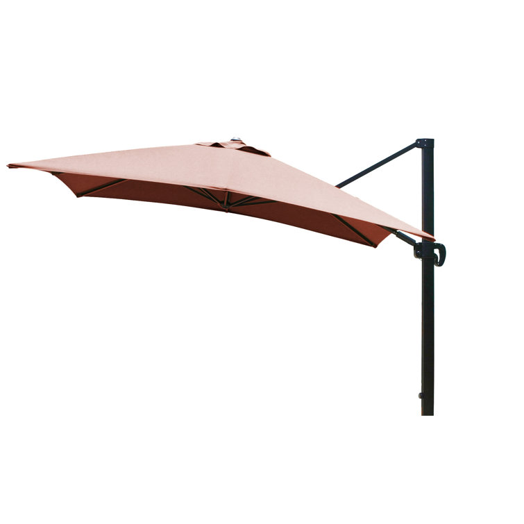 Forest Green Canvas 10' Square Cantilever Umbrella with Bronze Frame