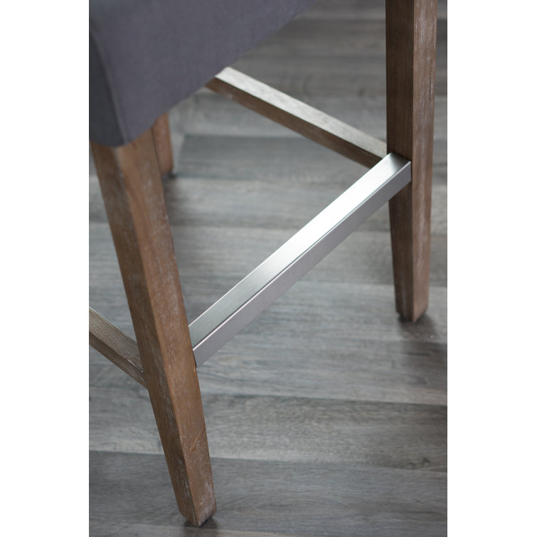 Transitional Avah Swivel Bar & Counter Stool in Brown Wood & Metal