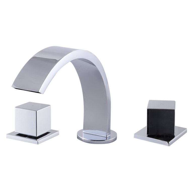 Polished Chrome Modern Widespread Bathroom Faucet with Dual Handles
