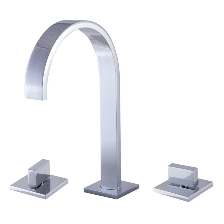 Polished Chrome Gooseneck 6.19" Widespread Bathroom Faucet