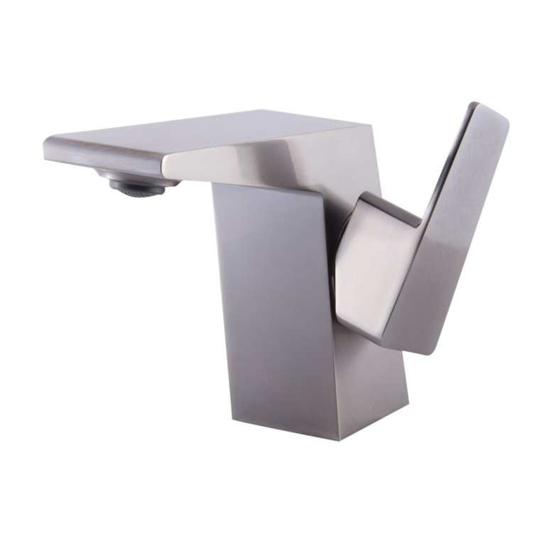 Brushed Nickel Modern Single Hole Bathroom Faucet