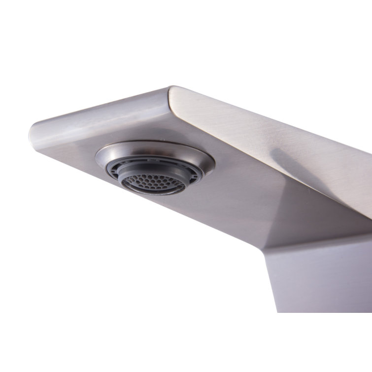 Brushed Nickel Modern Single Hole Bathroom Faucet