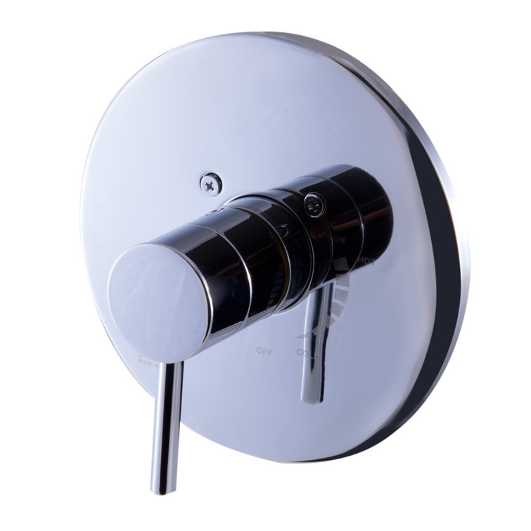 Polished Chrome Round Shower Mixer with Lever Handle