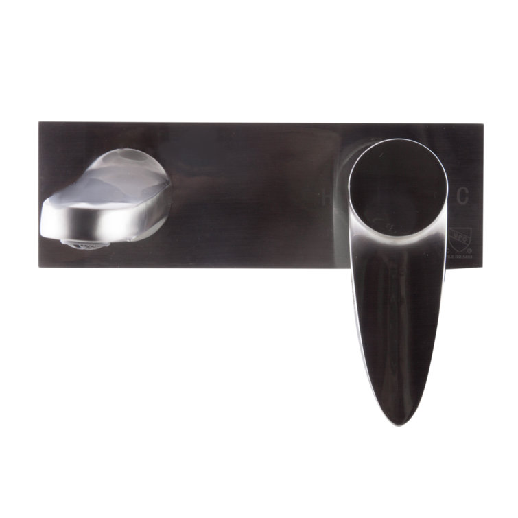 Brushed Nickel Wall Mounted Single-Handle Bathroom Faucet