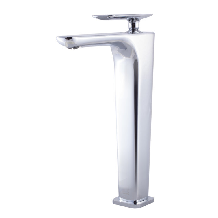 Polished Chrome Tall Single-Hole Bathroom Faucet