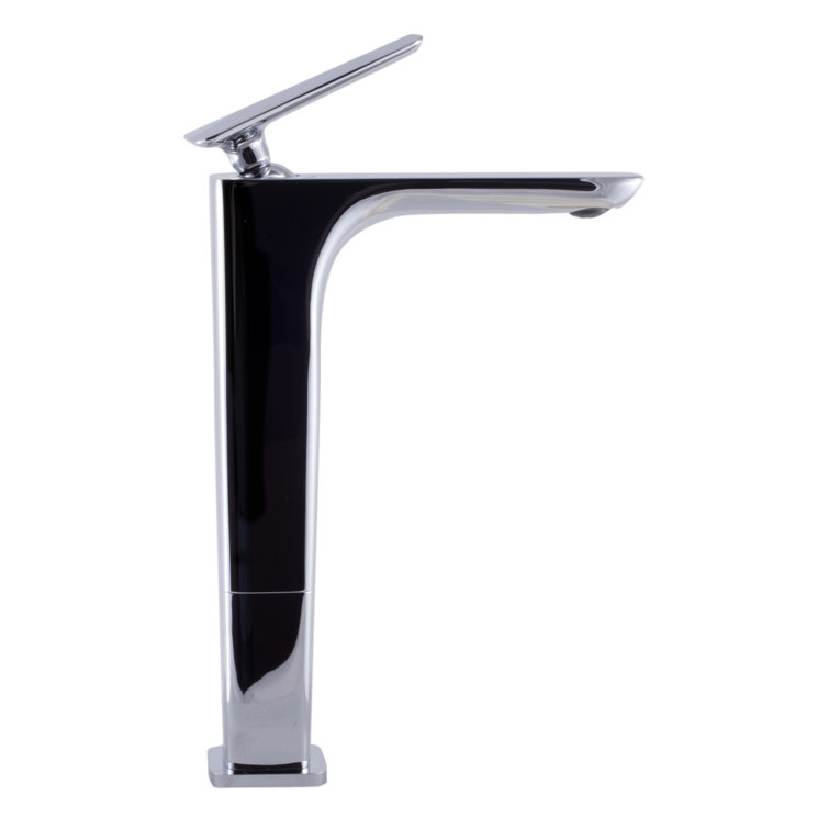 Polished Chrome Tall Single-Hole Bathroom Faucet