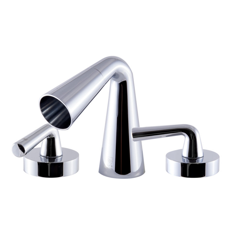 Polished Chrome Cone Waterfall Widespread Bathroom Faucet