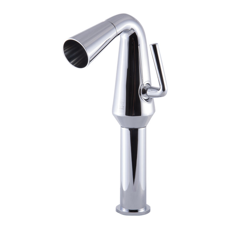 Polished Chrome Tall Cone Single-Hole Bathroom Faucet