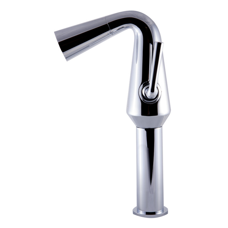 Polished Chrome Tall Cone Single-Hole Bathroom Faucet