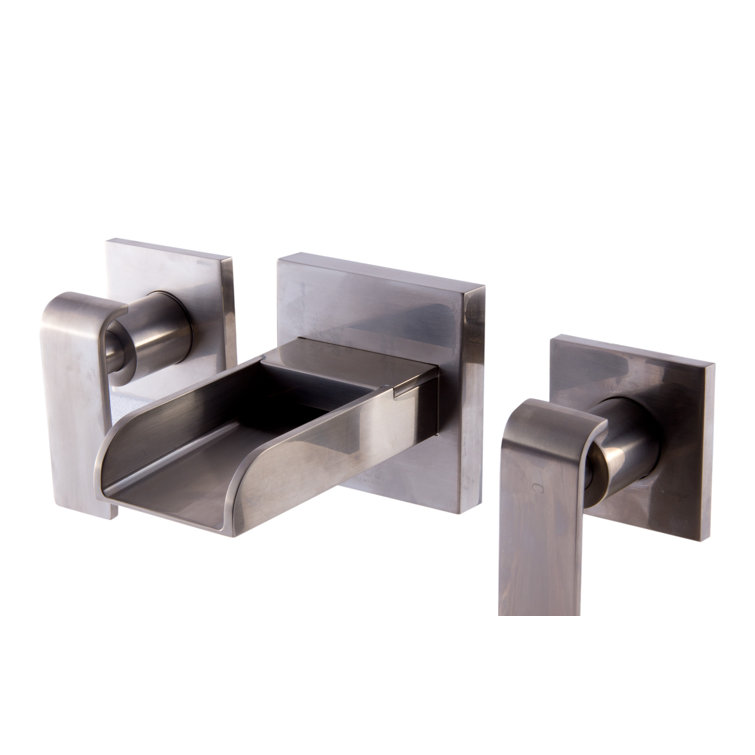 ALFI 12.63'' Brushed Nickel Modern Waterfall Wall Mounted Faucet