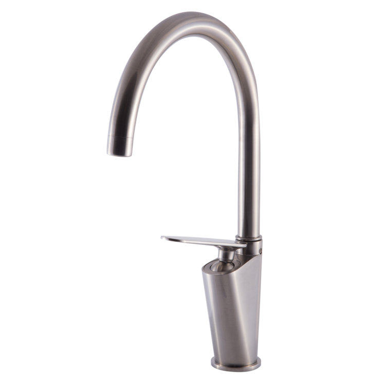 Brushed Nickel Gooseneck Single Hole Bathroom Faucet