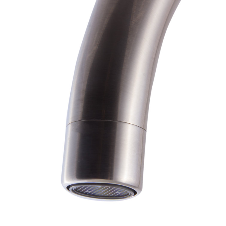 Brushed Nickel Gooseneck Single Hole Bathroom Faucet