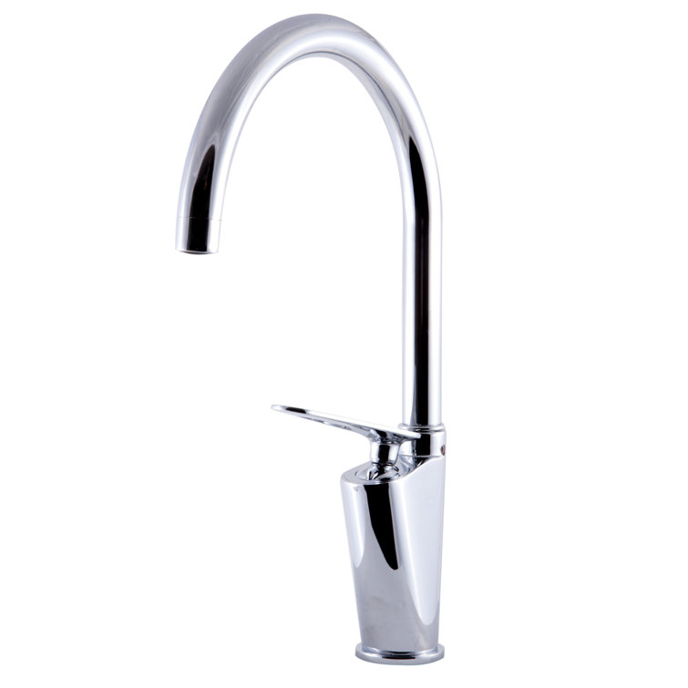 Polished Chrome Single-Handle Gooseneck Bathroom Faucet