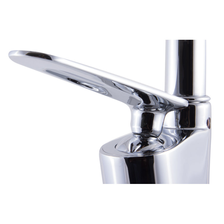 Polished Chrome Single-Handle Gooseneck Bathroom Faucet