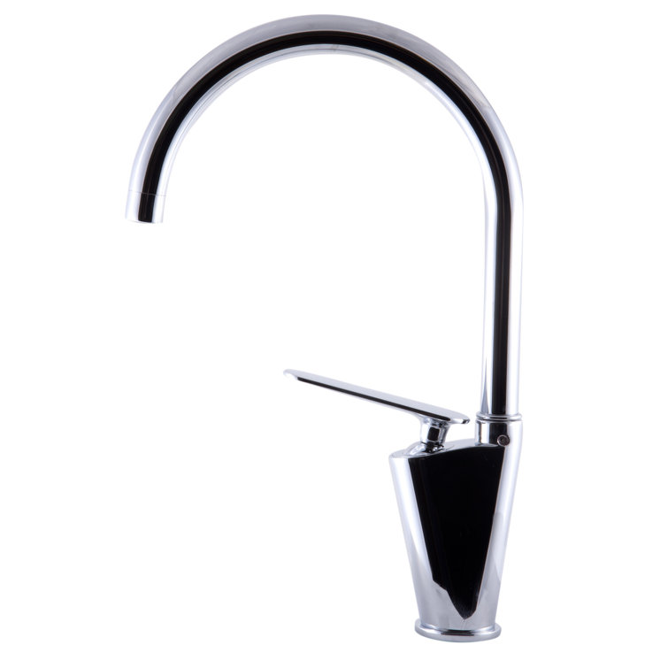 Polished Chrome Single-Handle Gooseneck Bathroom Faucet