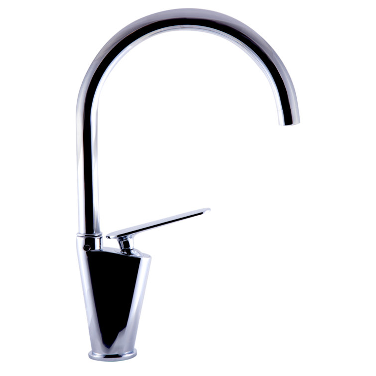 Polished Chrome Single-Handle Gooseneck Bathroom Faucet