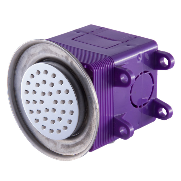 Polished Chrome and Purple Wall Mounted Shower Body Spray