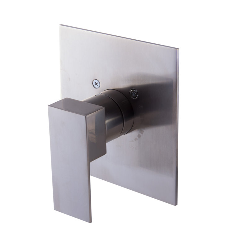 Brushed Nickel Modern Square Lever Shower Mixer