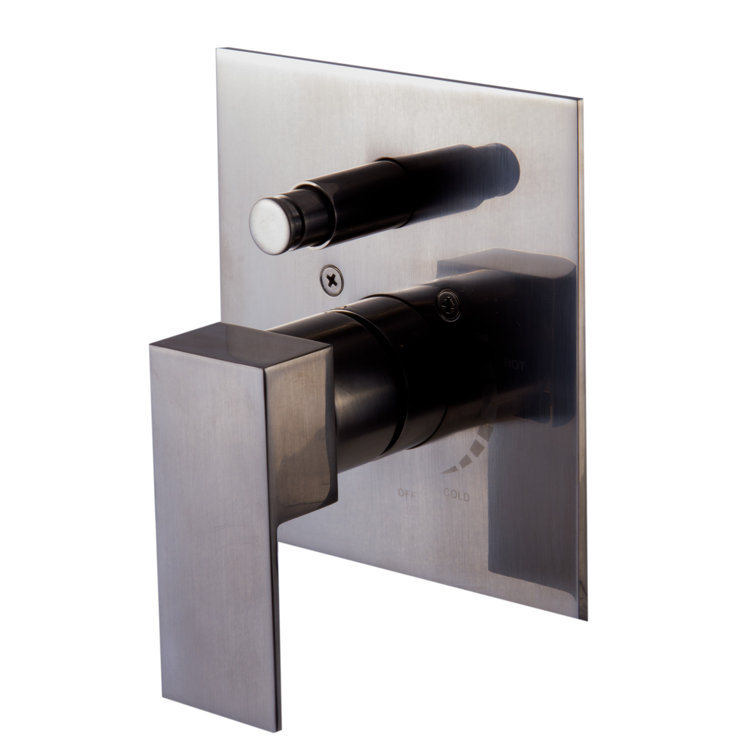 Brushed Nickel Modern Square Pressure Balanced Shower Mixer with Diverter