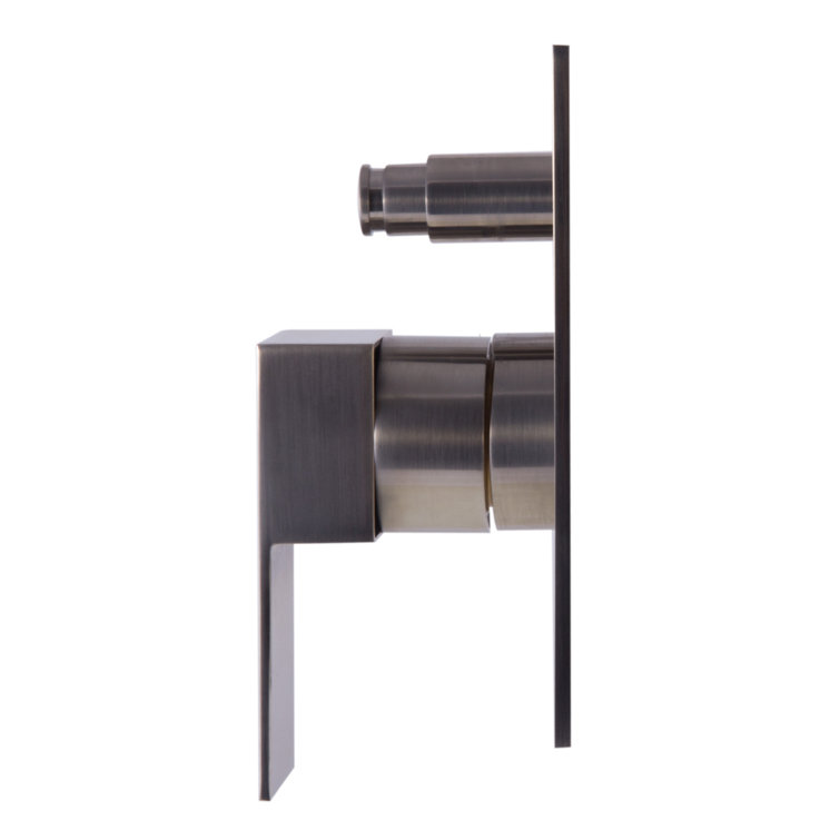 Brushed Nickel Modern Square Pressure Balanced Shower Mixer with Diverter
