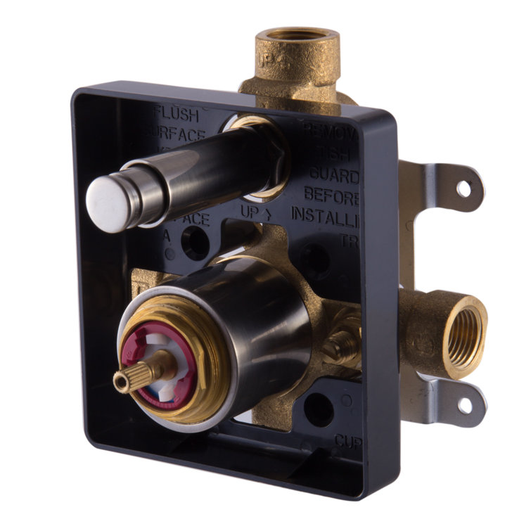 Brushed Nickel Modern Square Pressure Balanced Shower Mixer with Diverter