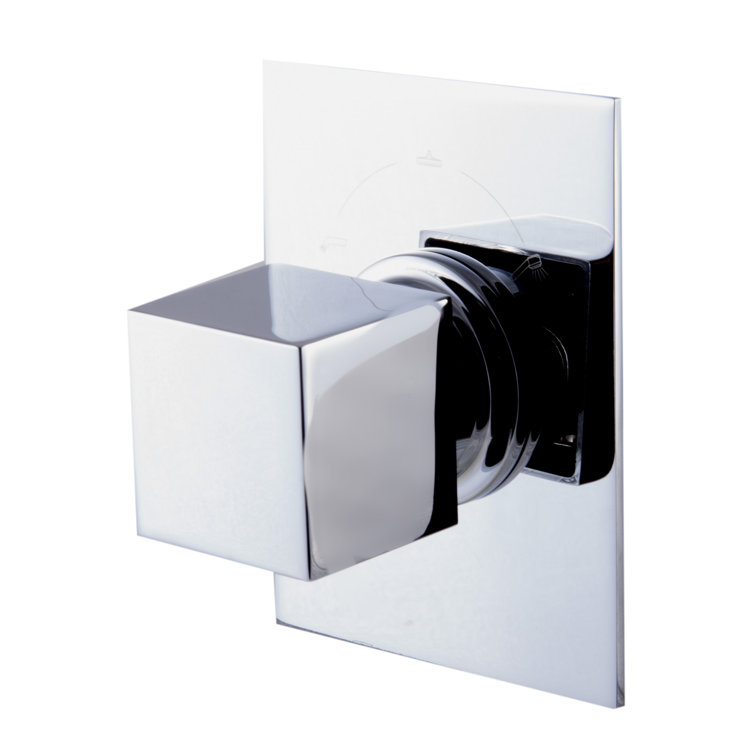 Polished Chrome Square Wall-Mounted Shower Diverter
