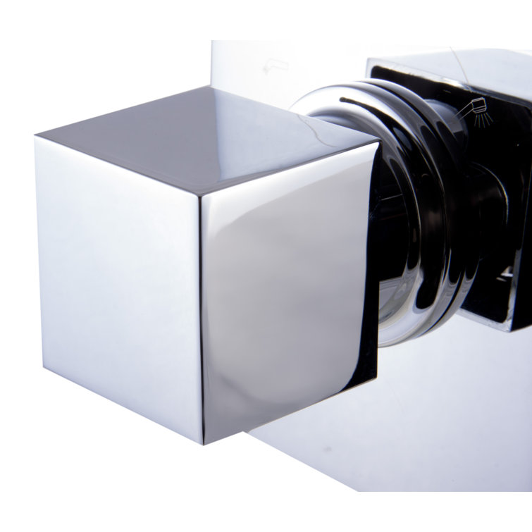 Polished Chrome Square Wall-Mounted Shower Diverter