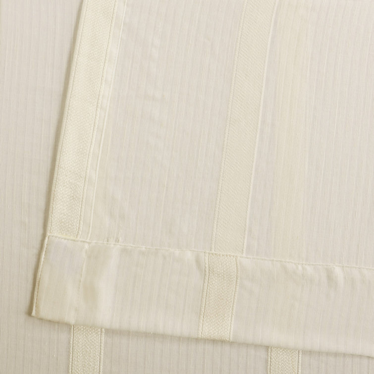 Antigua Off White Linen Blend Sheer Curtain Panel 50" x 84"