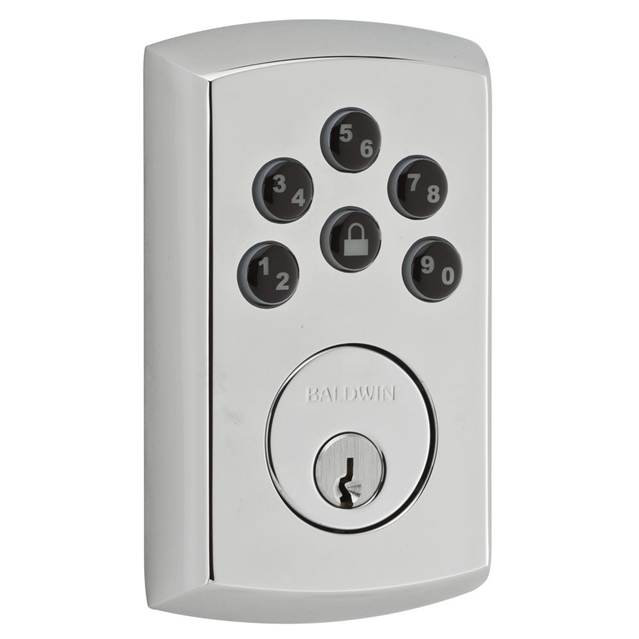 Polished Chrome Electronic Deadbolt with Keypad and Universal Handing