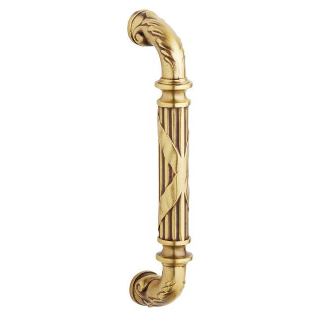 Vintage Satin Brass and Brown Solid Brass Door Pull