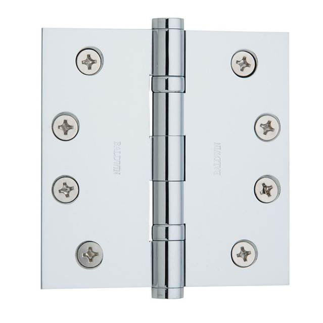 Bright Chrome 4" x 4" Ball Bearing Cabinet Door Hinge
