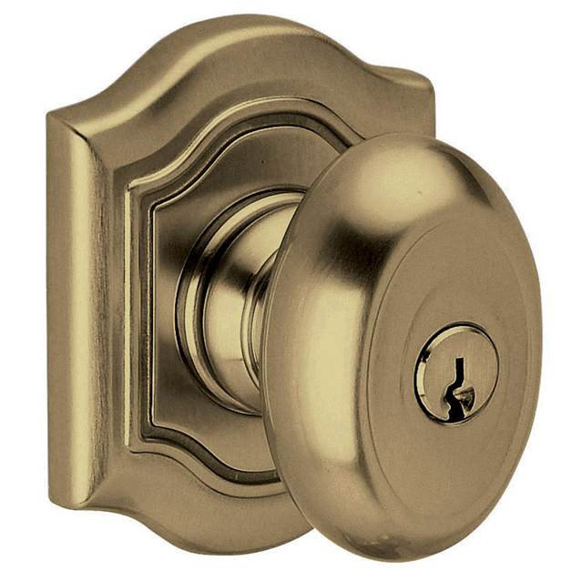 Antique Brass Solid Brass Arch Rosette Keyed Door Knob