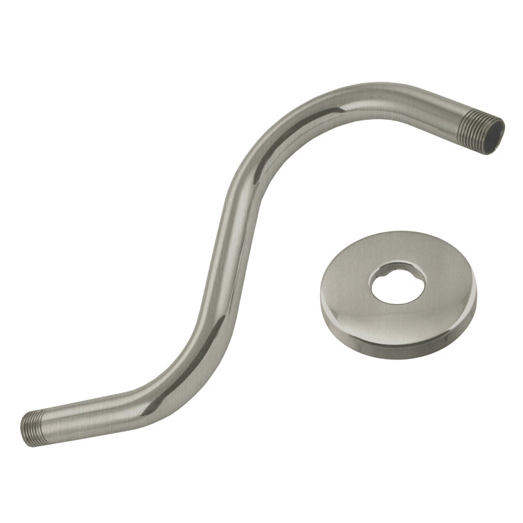 8" Satin Nickel S-Shaped Wall Mount Shower Arm