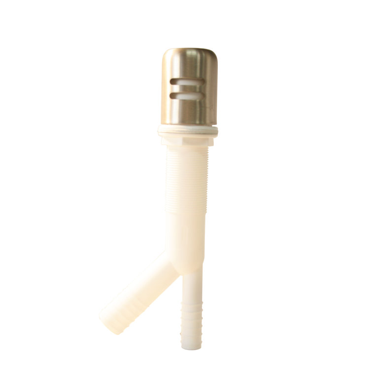 Satin Nickel Dishwasher Air Gap with White Body